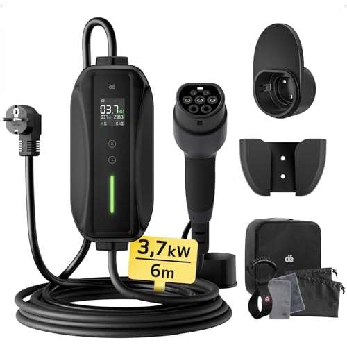 Chargeur Voiture Electrique 3,68 kW (6 m, 6–16 A) – câble Type 2 avec affichage numérique